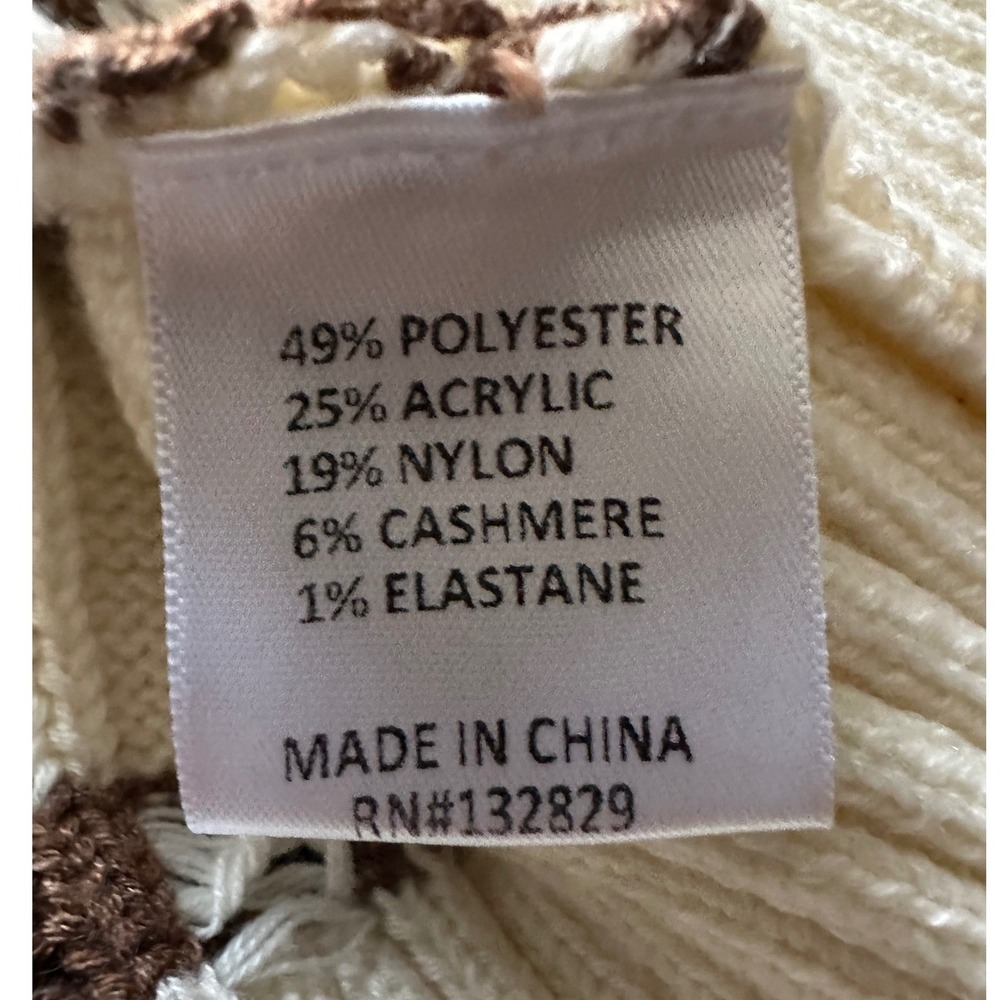 L'Academie Oversized Sweater‎ Vest Cream Brown| Revolve Designer Knit | Size M - Picture 5 of 6